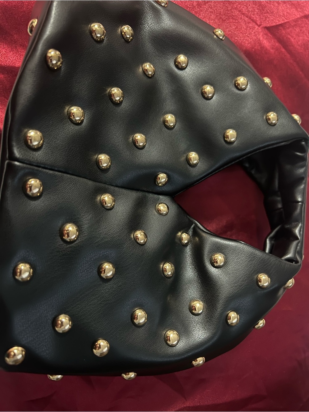 Dolce Vita Black Mini Hobo Bag with Gold Studs